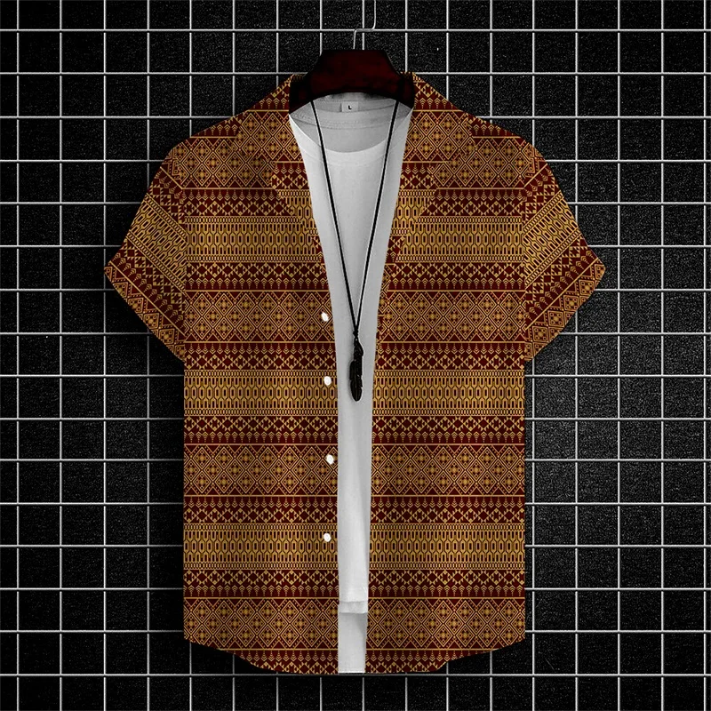 

Men's Shirts Thai Elephant Casual Hawaiian Shirt Summer Fashion Short Sleeves Beach Shirt Blouse For Man Men Clothing Tops