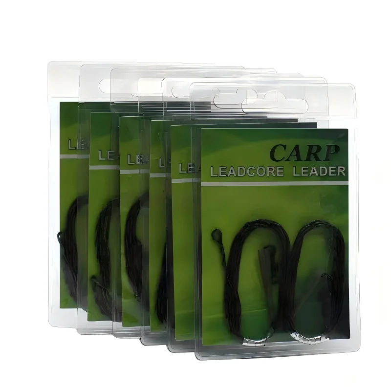 

45LB Carp Fishing Lead Core Leader Line 1m Camouflage Strong Anti Tangle Carp Rig for Big Carp