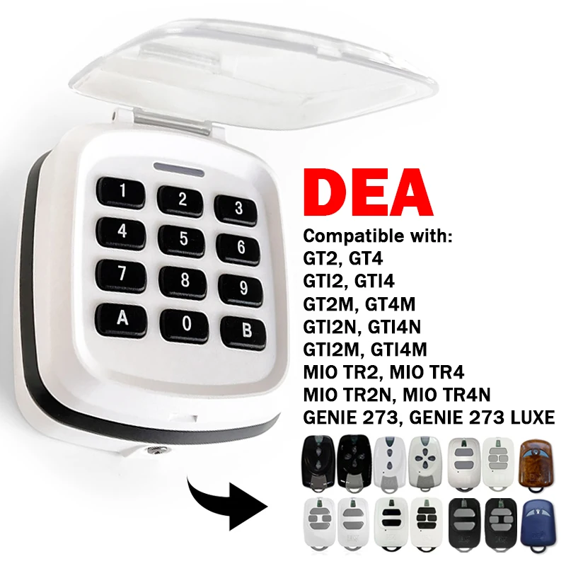 Multifrequency Wireless Keypad Remote Control password Opener For DEA GT2 GT4 GTI2 GTI4 GT2M GT4M GTI2M MIO TR2 TR4 433.92MHz