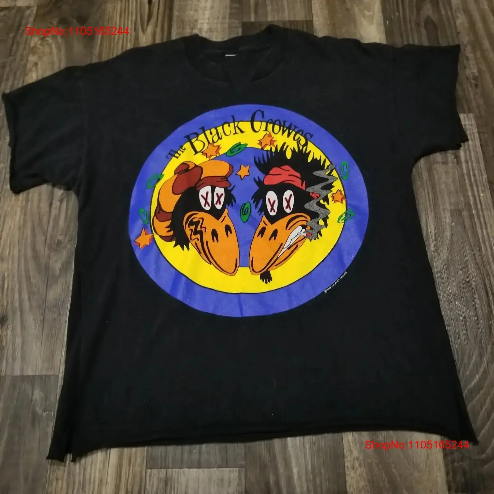 Vintage 1993 Black Crowes Tour T Shirt Chopped Cut Sleeves And Neck Medium vintage Washed Breathable Versatile Comfortable