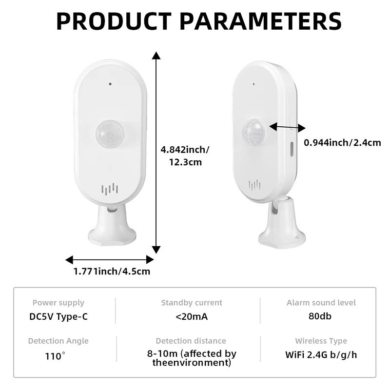 Detektor kehadiran tubuh WIFI Tuya, kecerahan/deteksi jarak, kontrol aplikasi sensor gerak PIR cerdas inframerah nirkabel