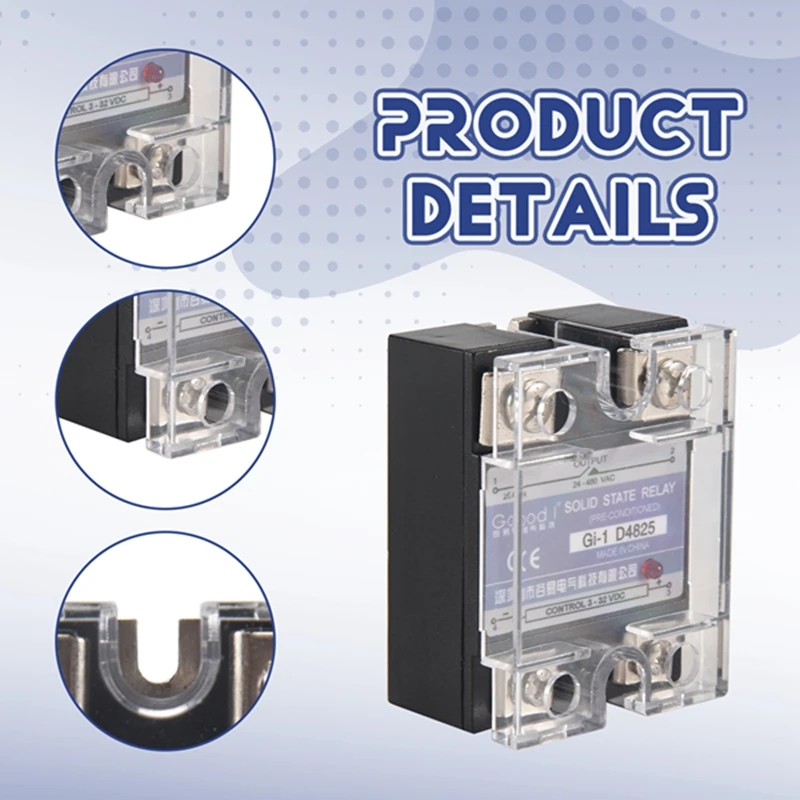 24-Hour Delivery SSR 25A 3-32V DC To 24-480V AC Single Phase Solid State Relay DC Control AC MGR-1 D4825 Load Voltage