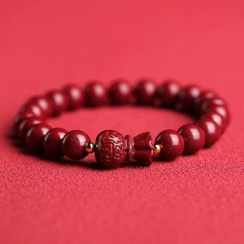 

Genuine Purple Gold Cinnabar Bracelet, Good Luck Lucky Bag Nafu Bracelet.