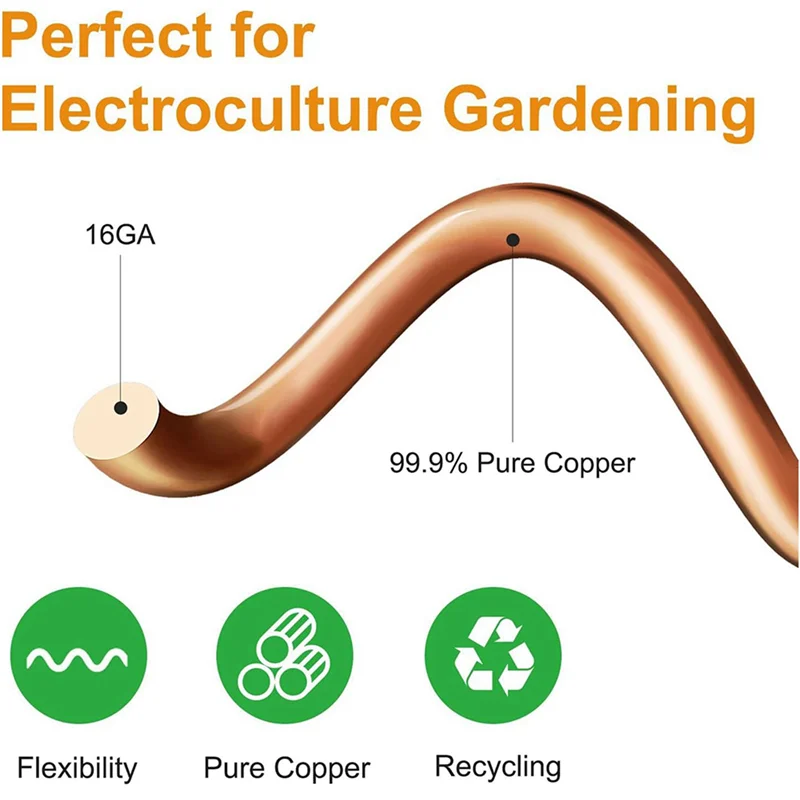 

A53Q-15PCS колья для электрокулярных растений, длинные медные садовые колья для растений, электрокулярные медные катушки, антенны для выращивания сада