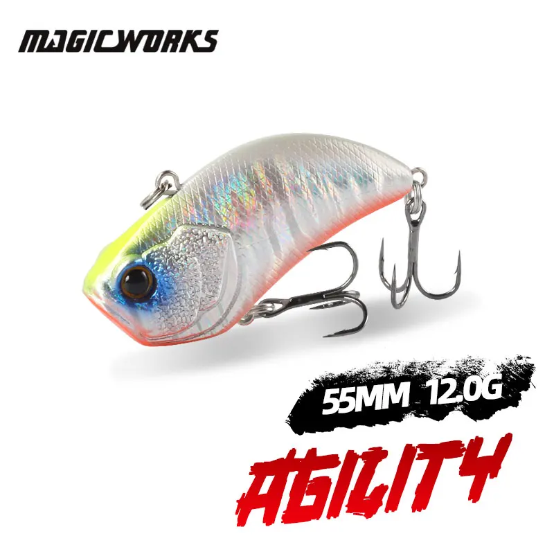 Magic Works Vibrator Wobbler Hard Bait 55MM Lures For Fishing Artificial Bait Tucunaré Vib Lure Blade Small Hard Lure Sinking