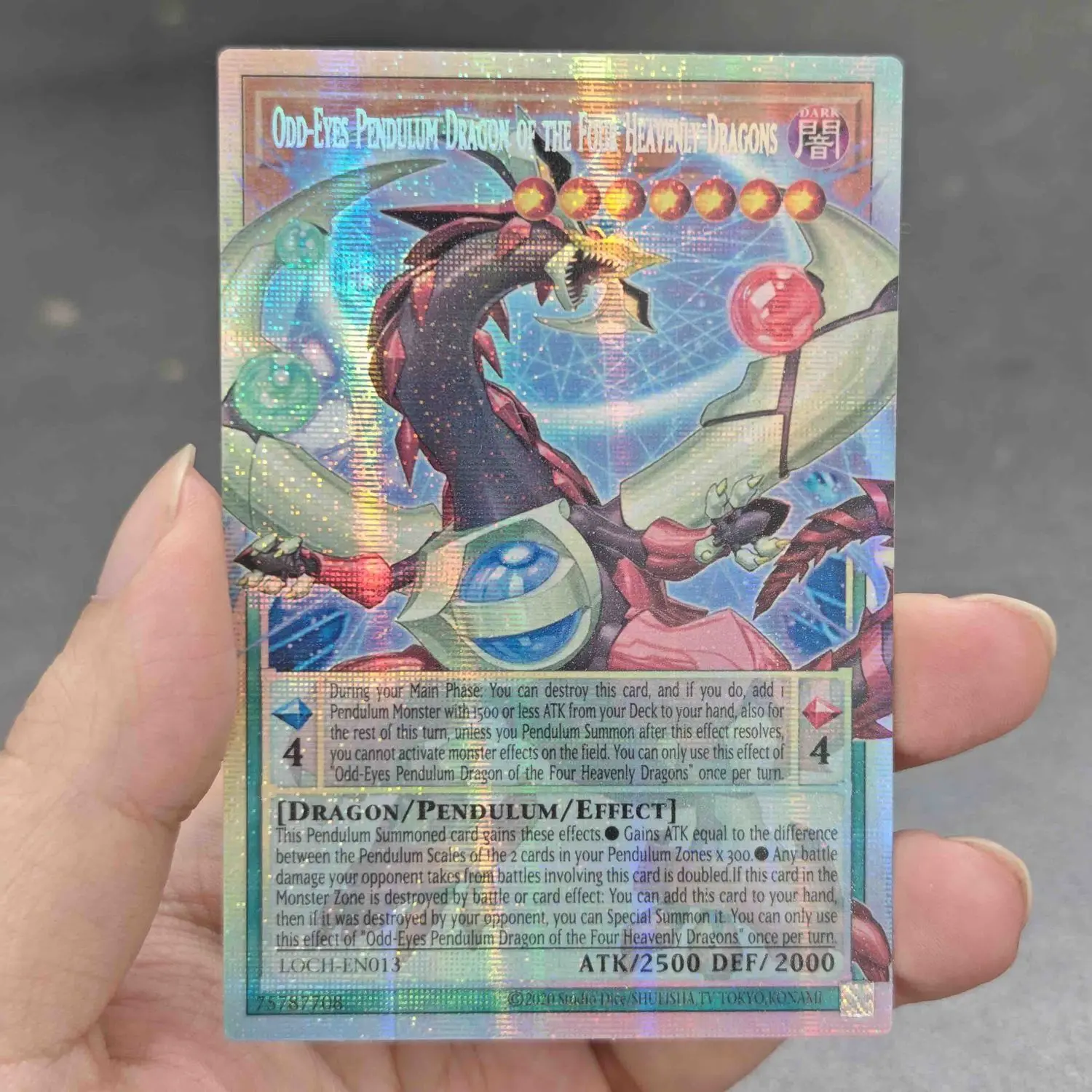 Yu-Gi-Oh! Odd-Eyes Pendulum Dragon of The Four Heavenly Dragons English Diy GMR-OF Limited Edition Card LOCH PSER/N Game Card