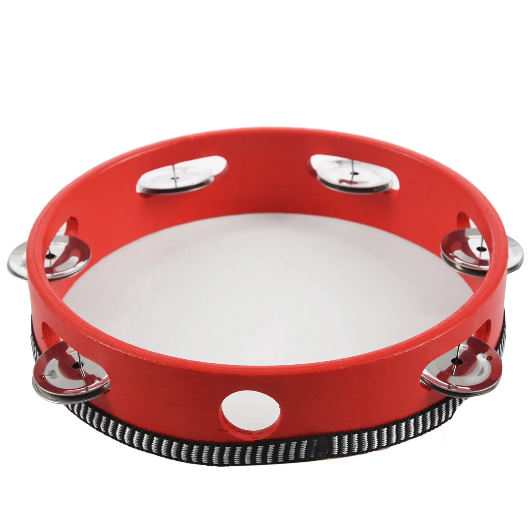 

RTSHE-2X 8Inch Musical Tambourine Tamborine Drum Round Percussion Gift For KTV Party Red