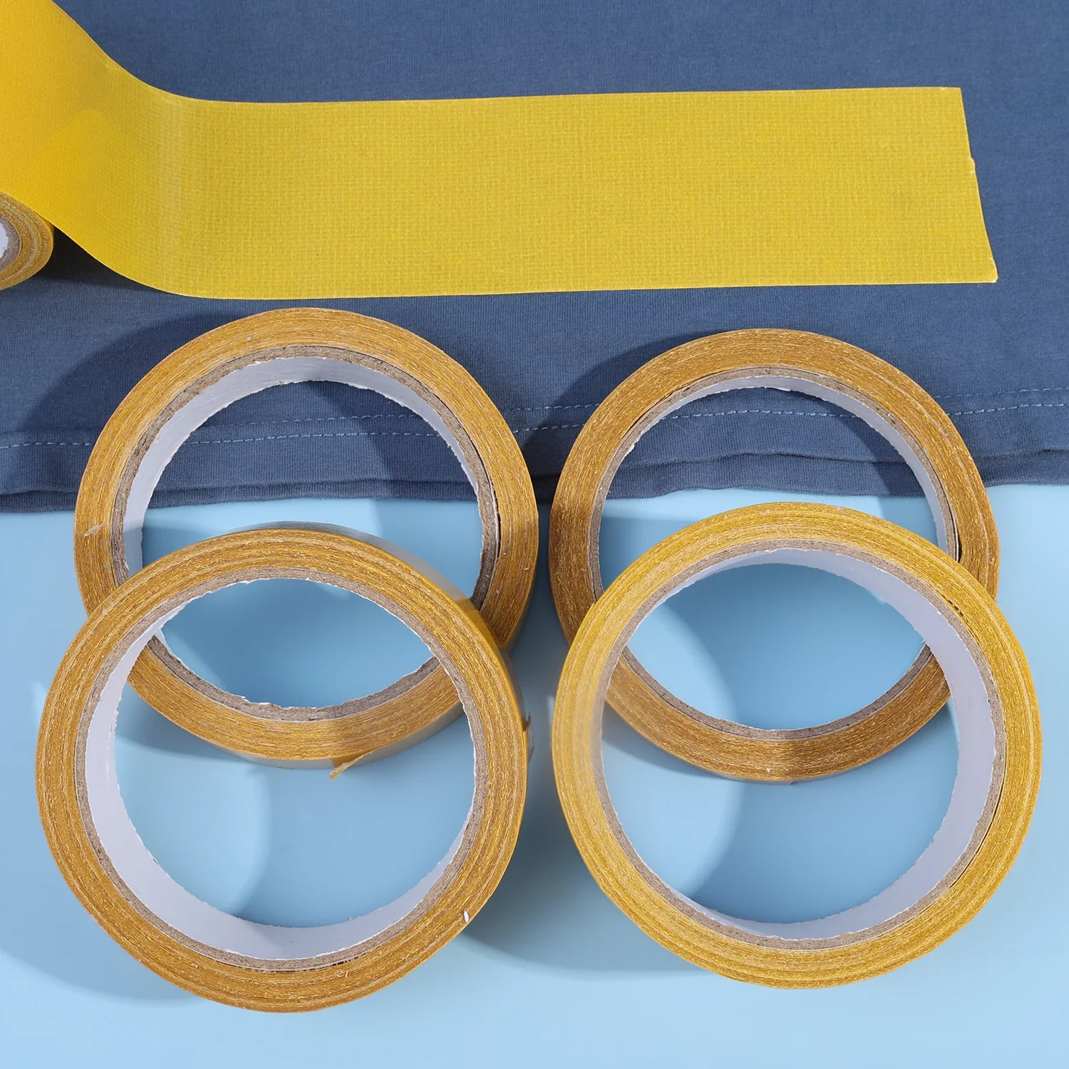 No Iron Needed Tape Double Fiber Gauze Tape Iron on Hem Tape for Hats Clothes Collar Fixing Skirt Hem Anti-exposure view 4