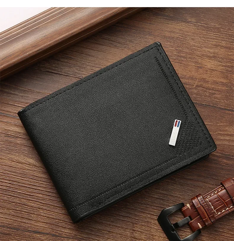 Herren-Leder-Geldbörse, kurze Ausführung, dünne Geldbörse, faltbar, minimalistisches Design, weiche Leder-Geldbörse. – Detail 15