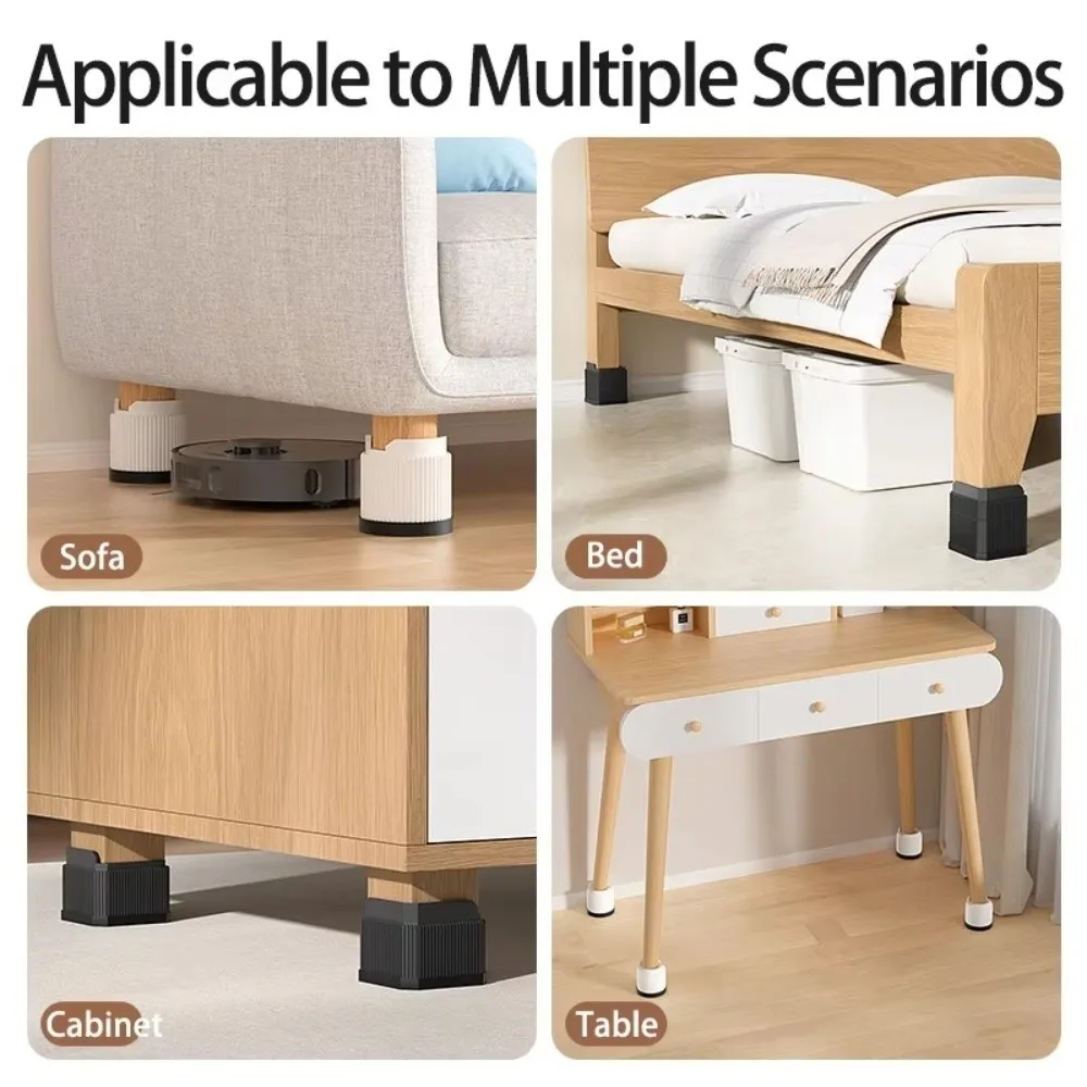 Professional Heavy-Duty Furniture Foot Pad Non-slip Square Bed Lifts Risers Round Adjustable Bed Lifter Refrigerator view 5