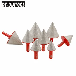 DT-DIATOOL 1pc Diamond Chamfer Finger Milling Bits Drill Dia 20-50mm Milling with Hex Shank Diamond Chamfer Bit Diamond Crown