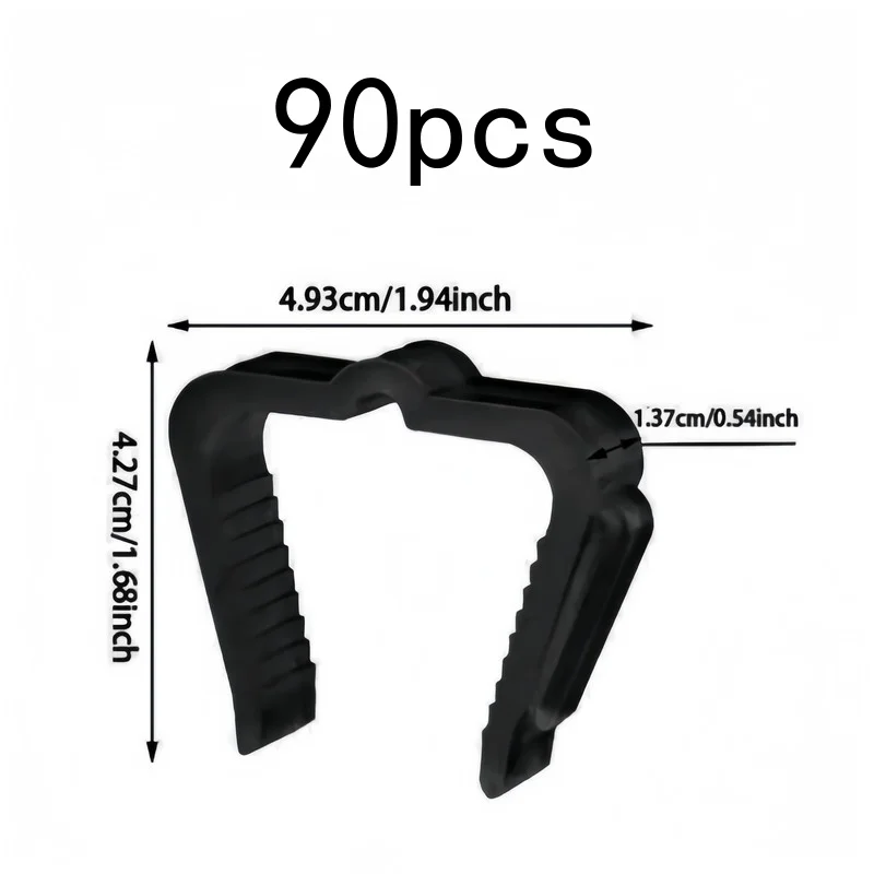 90 pcs Black Outdoor Light Clips, No Tools Needed, Securely Hold Christmas Lights on Eaves and Fences