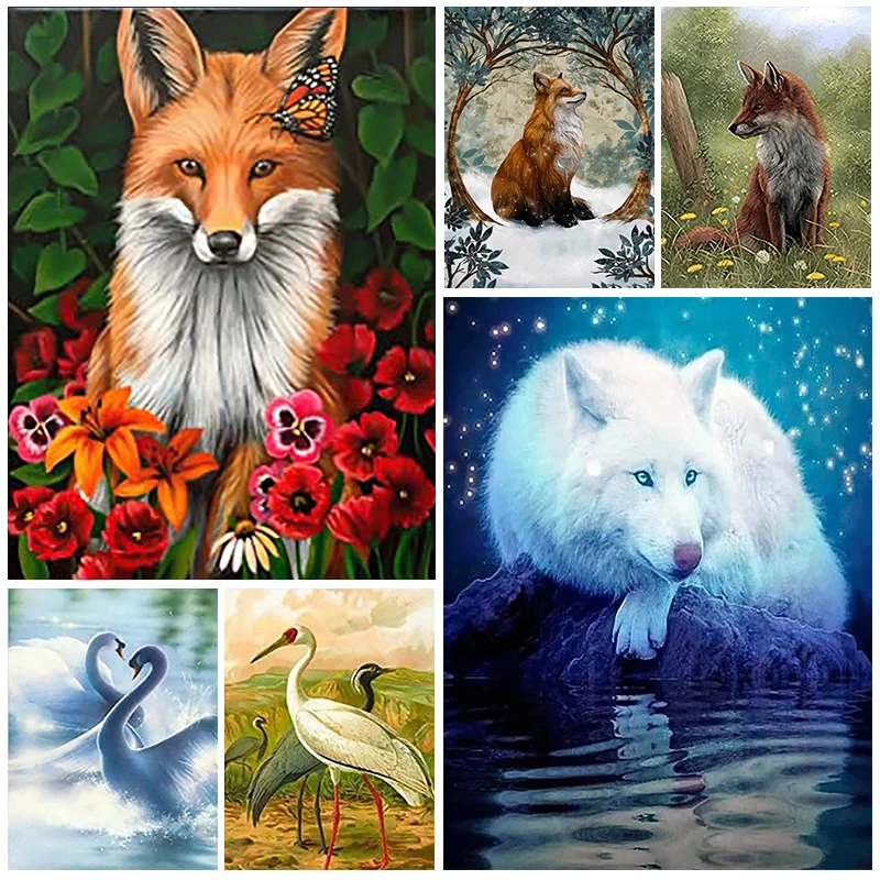 5D DIY Diamond Painting Animal Landscape Diamond Embroidery Full Rhinestone Mosaic Swan Cross Stitch Kit Art Home Decor Gift