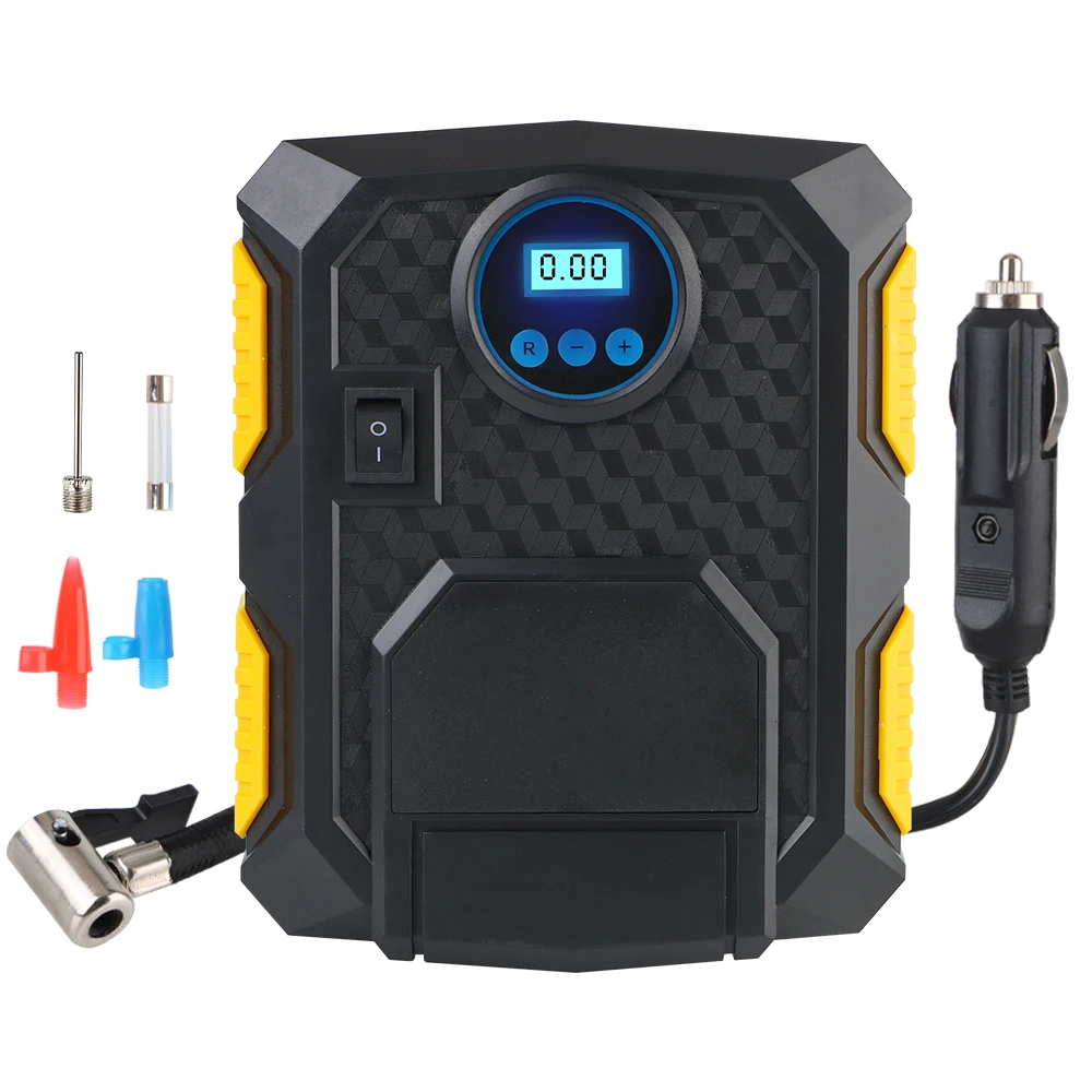 Tire Inflator 3-meter Power Cord 12V 10A Portable 150 PSI Car Air Compressor Pump Digital for Car Motorcycles Bicycles