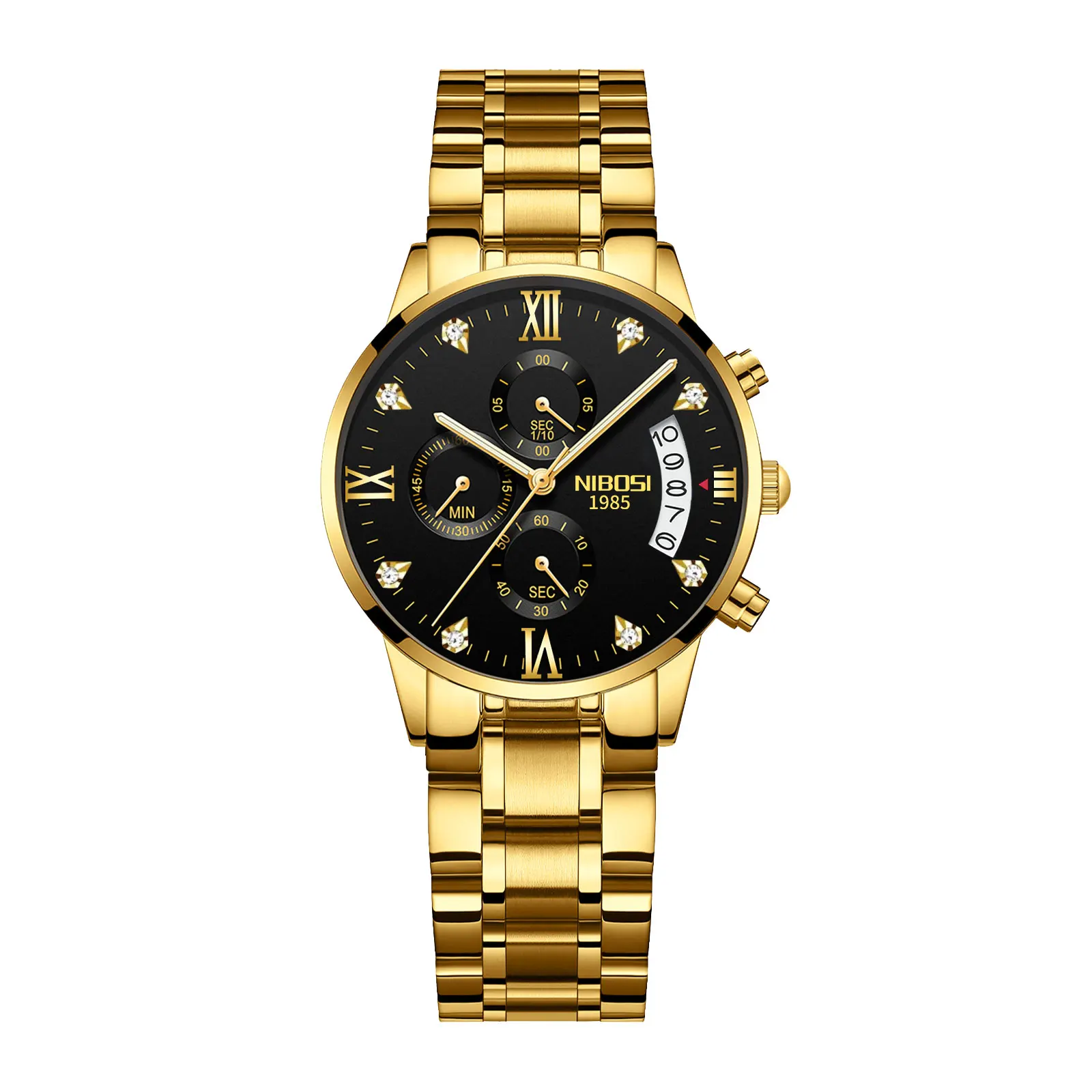 NIBOSI Gold Women Watch Fashion Luxury Business Female Clock 