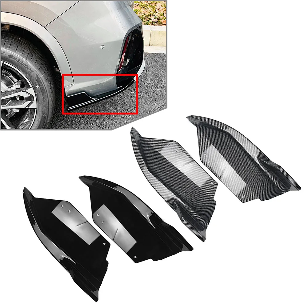 1Pair Car Rear Bumper Side Corner Spoiler Lip Trim Cover ABS Plastic For BMW X1 U11 U12 IX1 M Sport 2023-2024