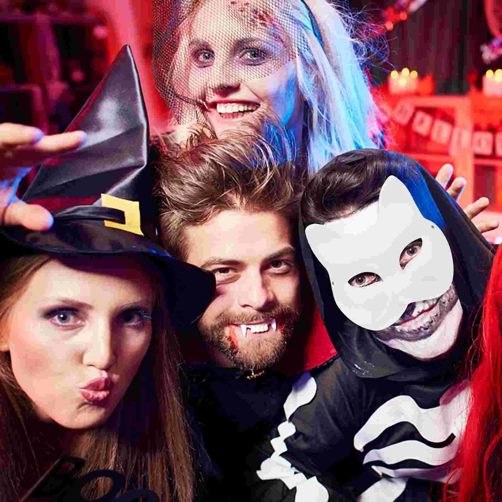 Blank Diy Party Durable Halloween Cosplay Accessories Hand Painted Face Mask Paper Face Mask DIY Paper Mask