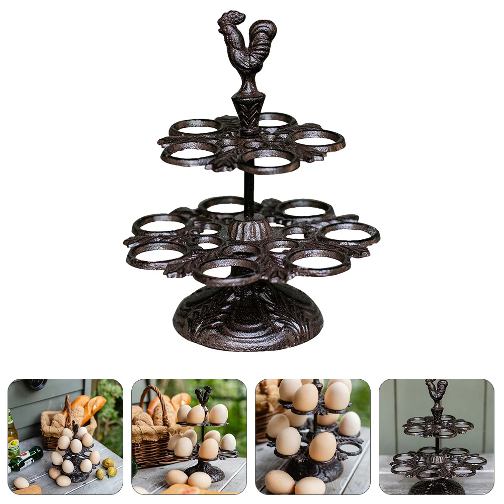 

Чугунный держатель для хранения яиц в стиле ретро, кухонный органайзер, настольная стойка, креативная подставка для яиц в винтажном стиле, кухонные принадлежности
