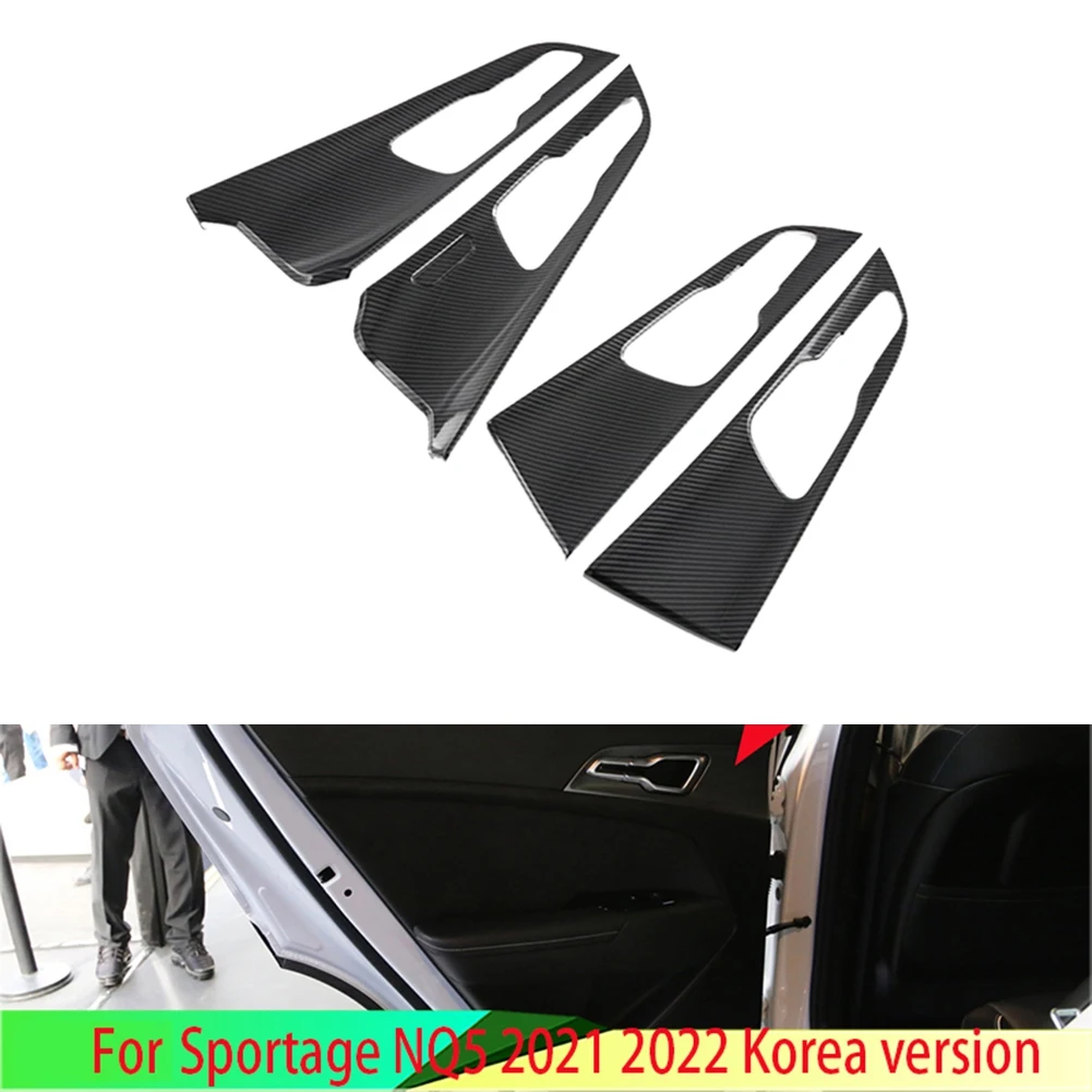 Carbon Fiber Car Inner Door Handle Cover Catch Bowl Sticker Trim for Kia Sportage NQ5 2022