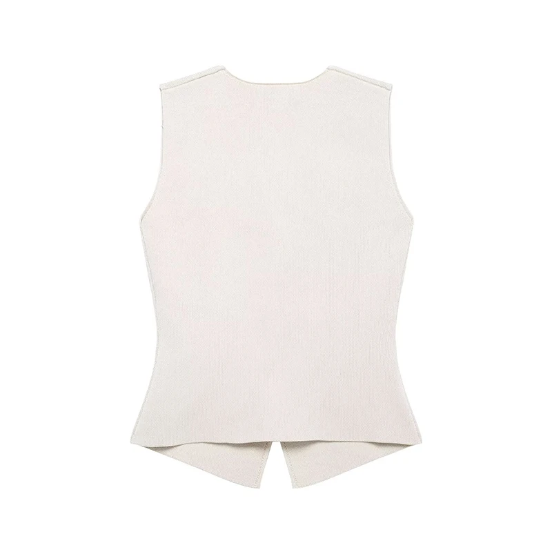Gilet tricoté v-ne Svel pour femmes, jupe 492003, débardeur en Fiber de Polyester, nouvelle collection été 2025