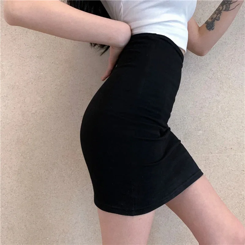 summer slim fit high waist bag hip skirt women sexy tight night ciub mini skirts woman korean style solid color one-step skirt