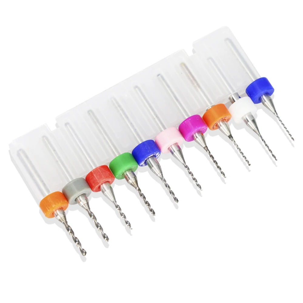 10pcs 0.6mm-1.5mm Import Carbide Pcb Drills Printing Circuit Board Mini Cnc Drilling Bit Set