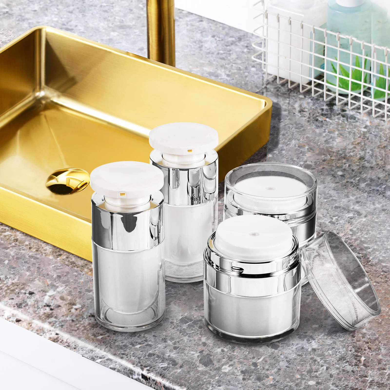 

Airless Lotion Bottle Skin Care Bottles Moisturizer Travel Container Vacuum Pump
