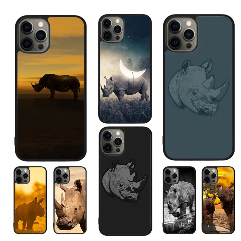 Animal Rhino Celular Mobile Smartphone Cases For iPhone 17 Air 16 15 14 12 13 11 Pro MAX 6S Plus SE2020 Coque Fundas