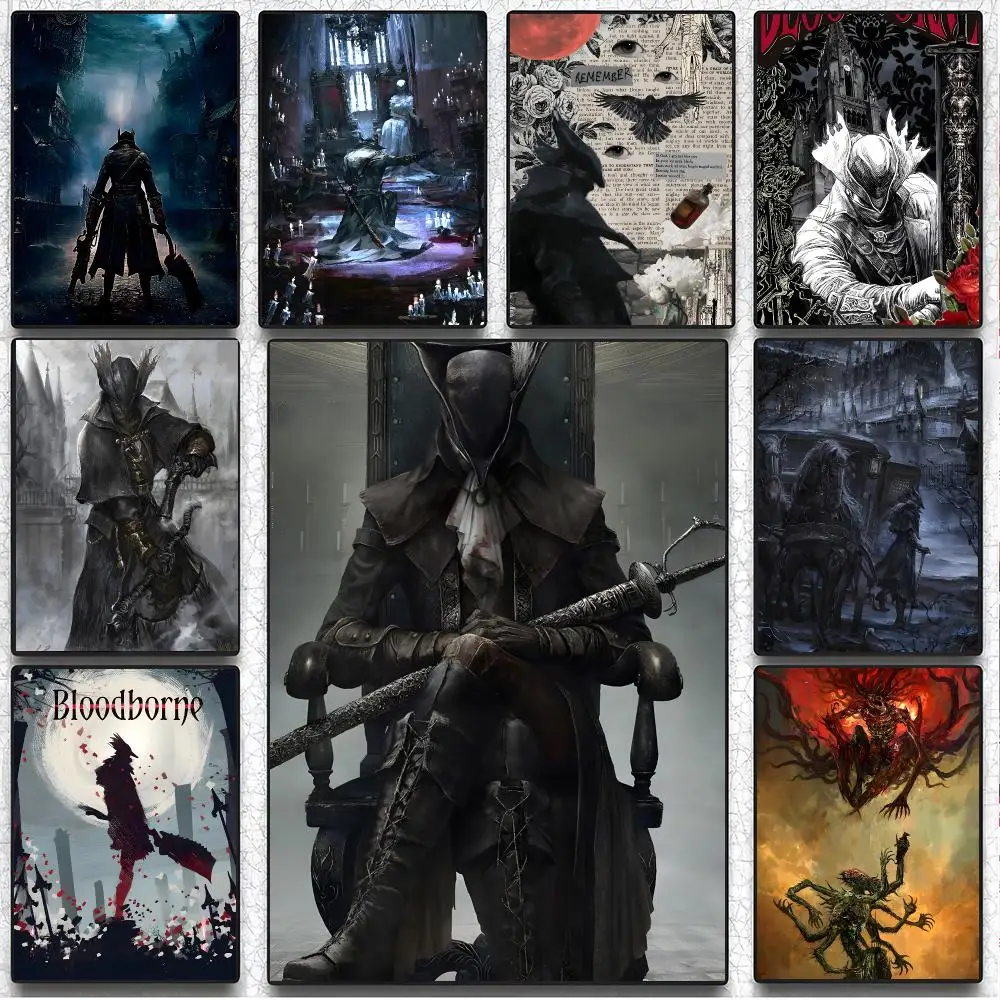 game soulslike B-Bloodborne Poster Artistic Instant Peel-Off Wall Decor Atmosphere Setter for Bedside & Shared Room