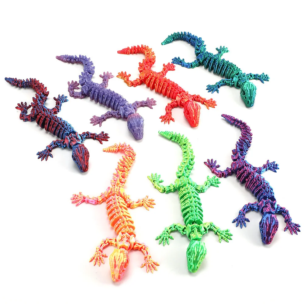 3D Printed Toys Lizards Animals Figures Model Multi-joint Movable Ornament Decorative Desktop Creativity Novelty Kids Gifts Toy