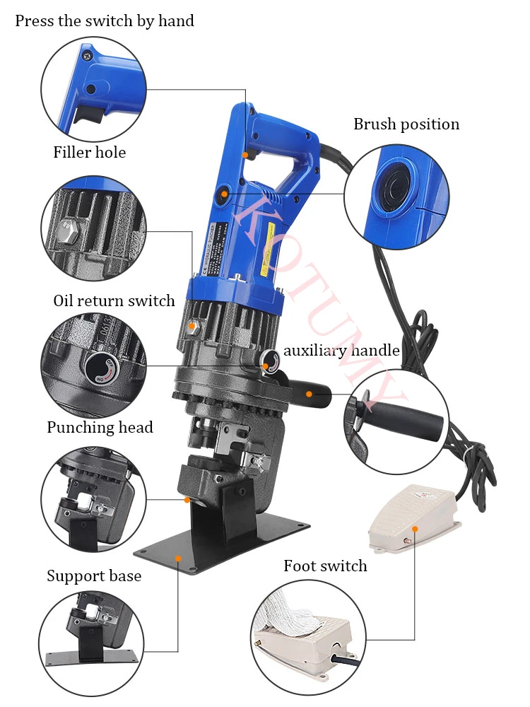 Electric Hydraulic Hole Puncher Portable Hydraulic Punching Machine Hydraulic Piercing Press