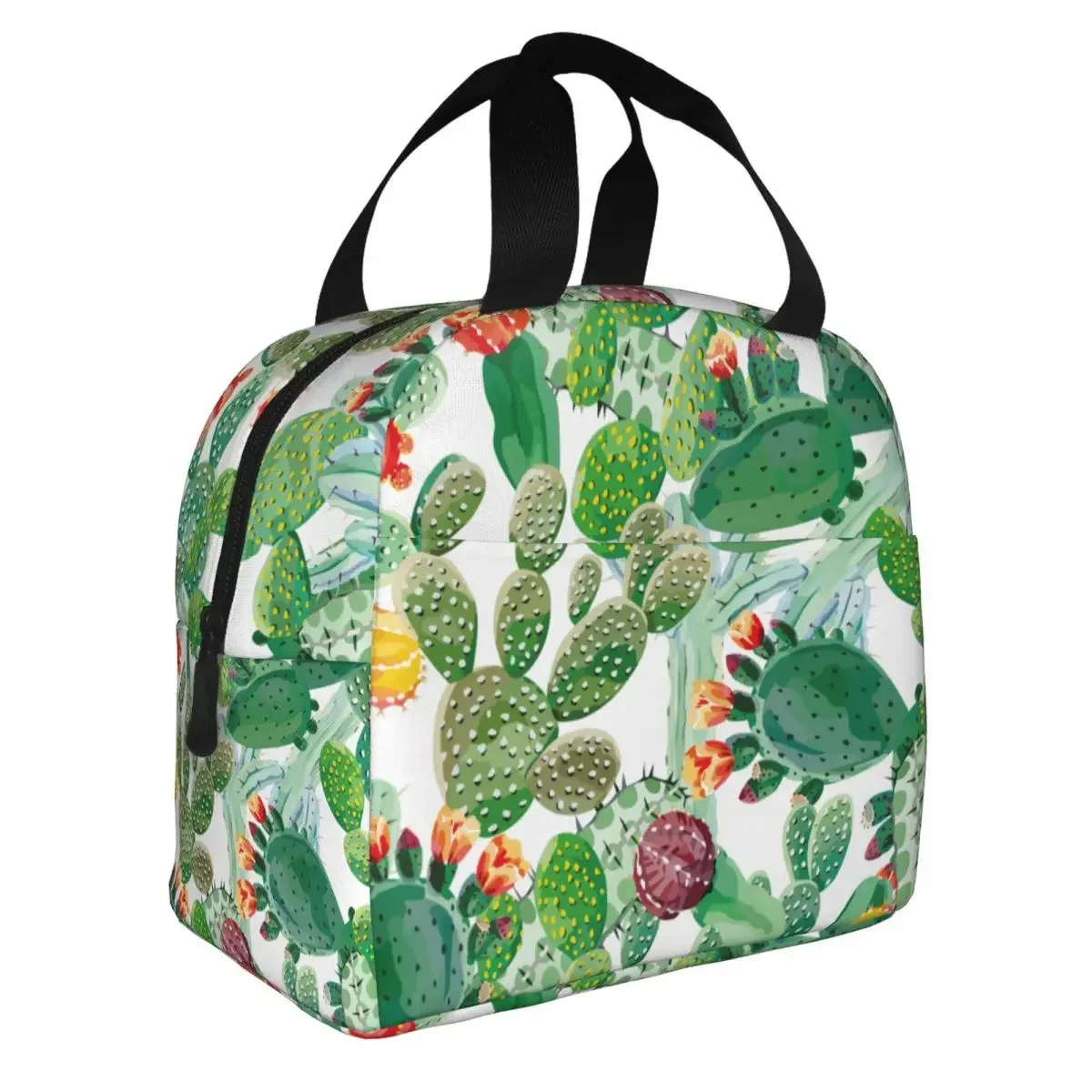 Cactus Lunch Bag Portable Insulated Ox Cooler Bags Cute Thermal Cold Food Picnic Tote for Women Girl