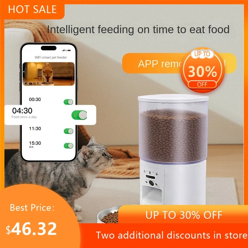 Pet Smart Tech Cross Border Automatic Feeder Timed Cat Feeder Visual Remote Control Pet Intelligent Feeder New 2026 DropShipping