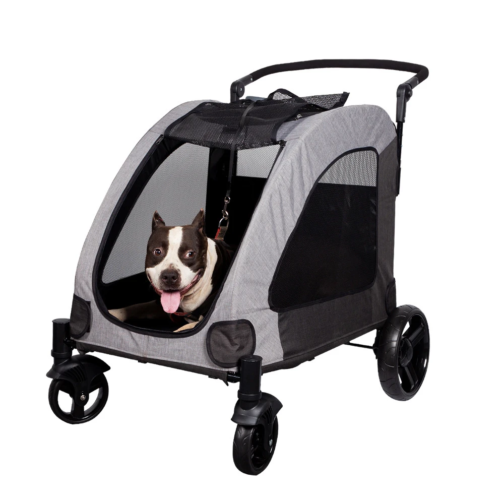 Large pet cart durable strong bearing premium custom wheeled cat trolley dog stroller wit wheels