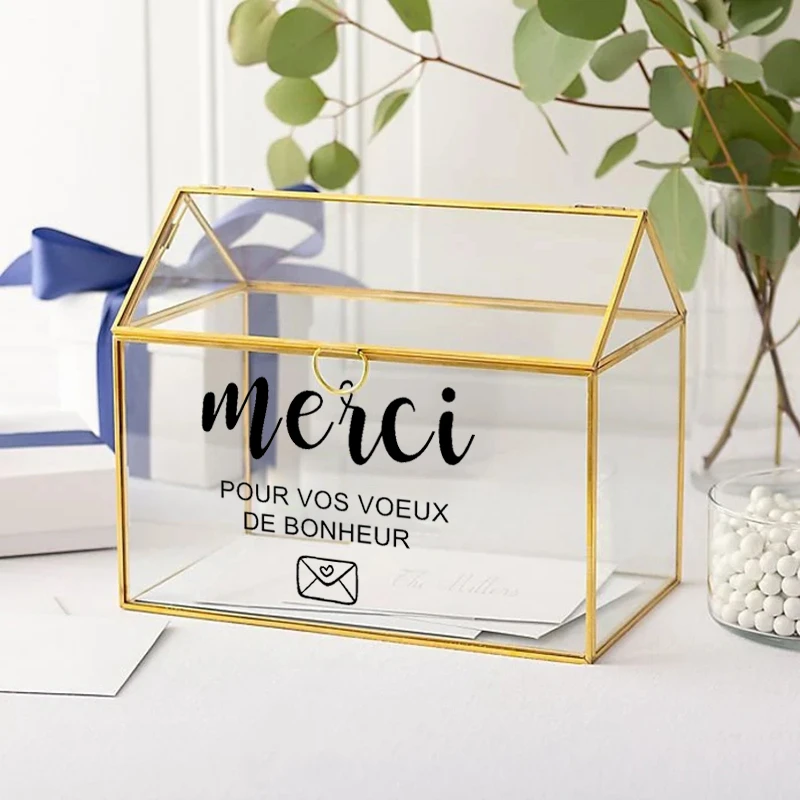 Merci Stickers Thank You Wall Stickers Decor Wedding Cards Box Wedding Stickers Vinyl Wall Decal Wallpaper Wedding Decoration