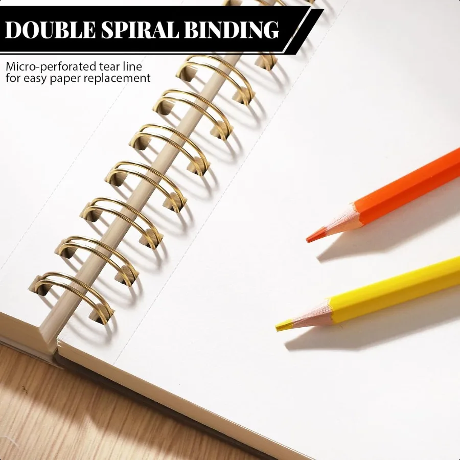 Sketch Book with 12 Color Pencil Set 90 Sheets Spiral Sketchbook for Drawing 68lb 100gsm AcidFree Sketch Pad for Artist Art Pap