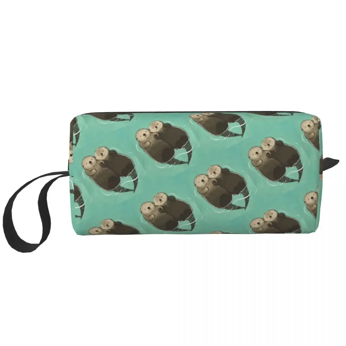 Significant Otters - Otters Holding Hands Makeup Bag Cosmetic Dopp Kit Toiletry Cosmetic Bag for Women Beauty Travel Pencil Case