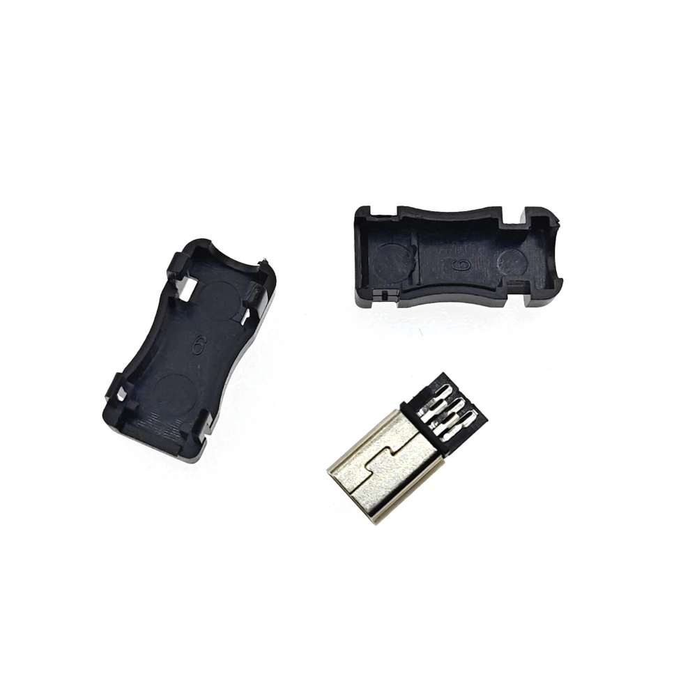 10Sets Mini USB Male Connector (3 IN 1 )Male Mini USB Jack 2.0 5PIN Plug Socket With Plastic Cover For Kinds of DIY
