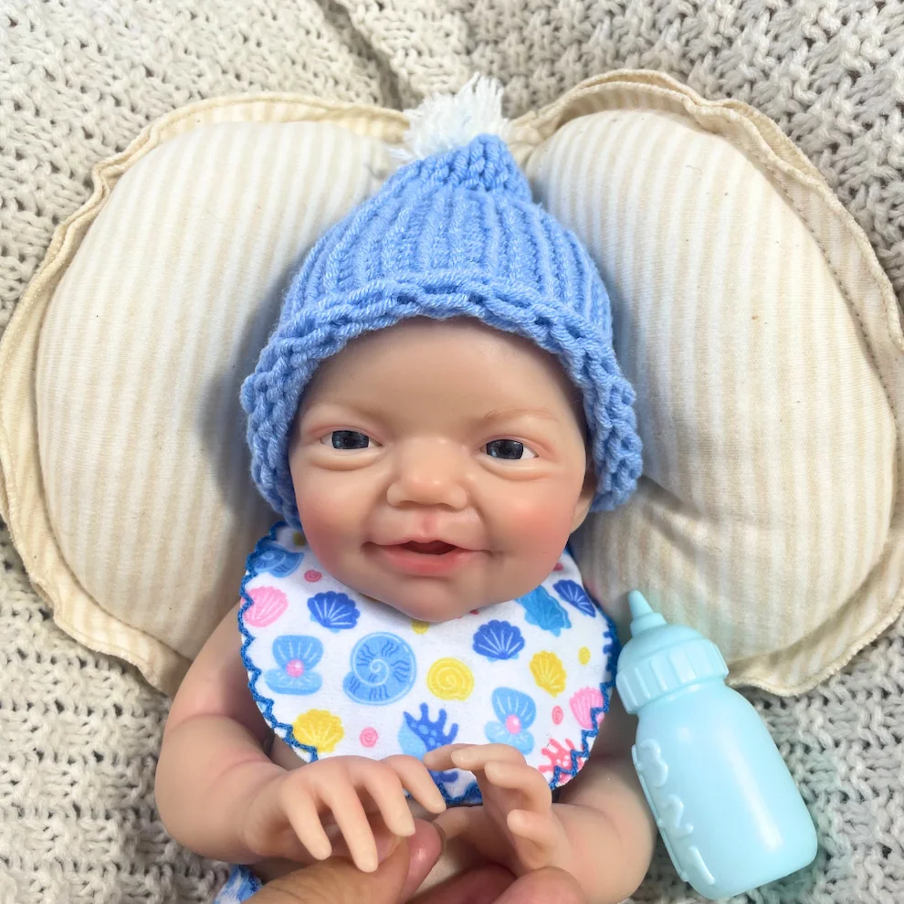 

Mini 13 Inch Charlie Doll Boy Whole Silicon Reborn Baby Doll Lifelike Soft Solid Silicone Body Washable Christmas Gift Toy