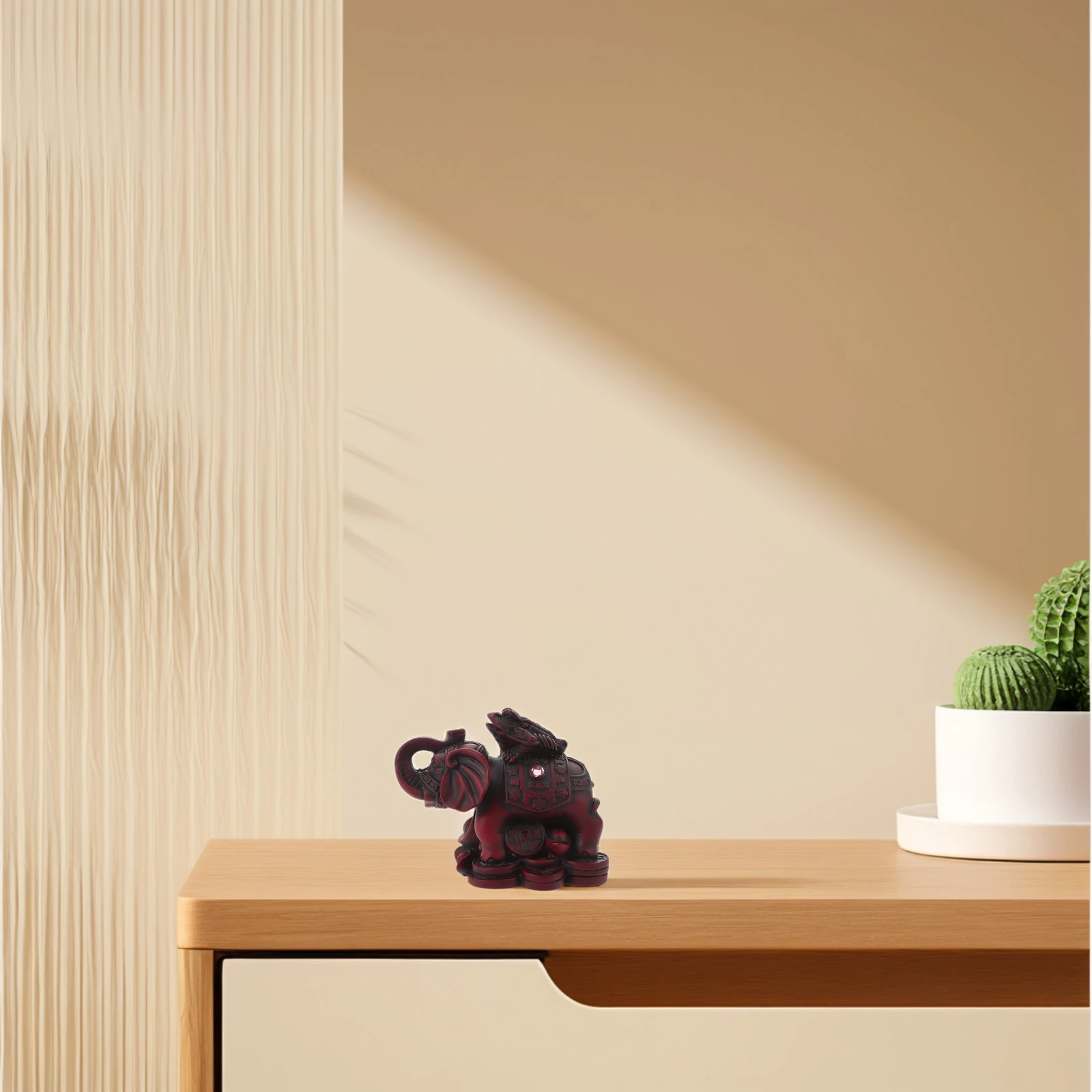 

1pcs Resin Elephant Home Decor Handicraft Ornament Fortune Design Mini Animal Sculpture Office Shop Decoration Gift