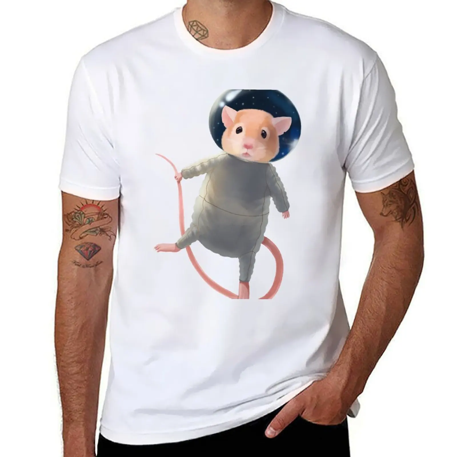 

Mouse Astronaut T-Shirt man t shirt heavy cotton funny t shirts man T-Shirt