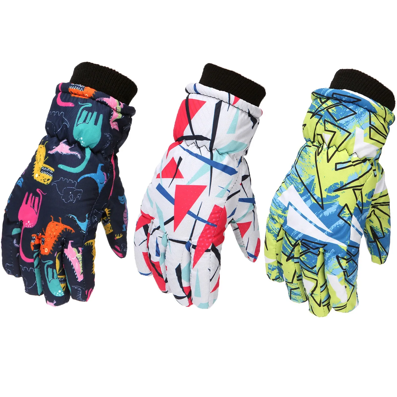 Guantes de esquí térmicos para niños, guantes de invierno impermeables y cálidos para Snowboard, guantes de nieve para niñas y niños, clima frío