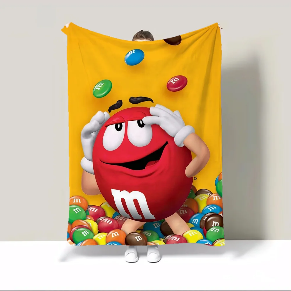 M&M\'s Home Interior Character Blanket 150x200 Custom Blankets Characters Knitted Plaid Microfiber Bedding Beach Towel Bed Throw