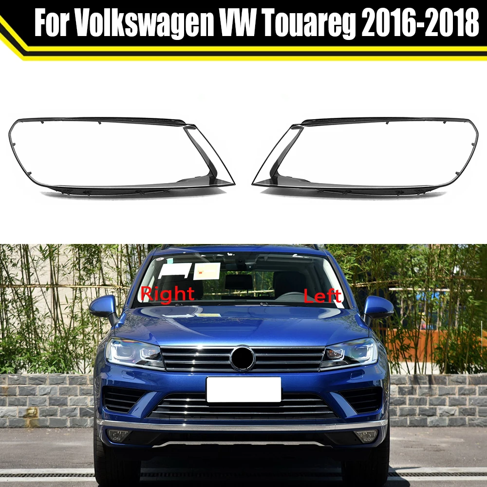 Car Headlight Cover Lens Glass Shell Headlamp Transparent Lampshade Auto Head Lamp Caps For Volkswagen VW Touareg 2016 2017 2018