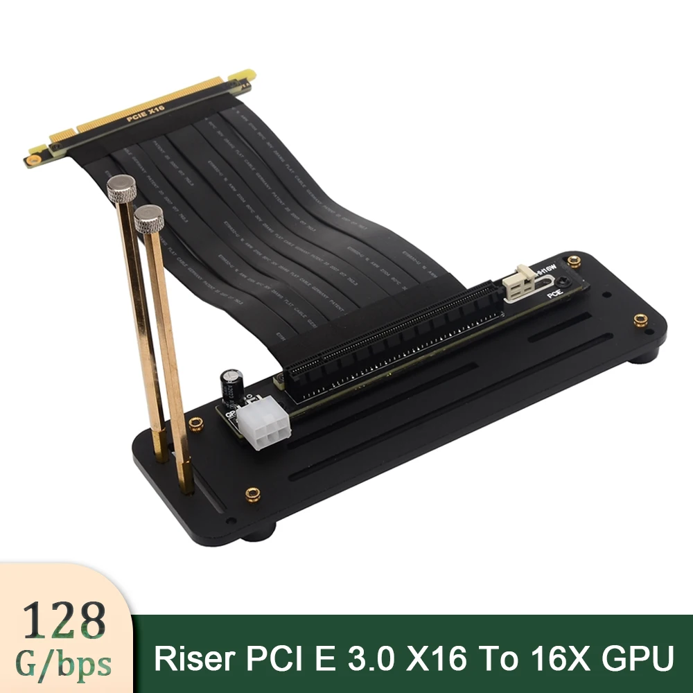 Riser PCI E 3.0 X16 To 16X GPU Graphics Card ETH Mining Extension Cable 6Pin Power Vertical Graphics Card Base Kit for RTX 3060