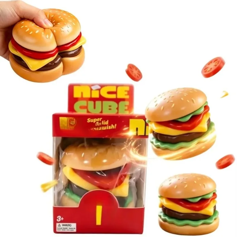 A New Product, NeeDoh Hamburger, Squeeze Blind Box, Elastic Extrusion, Decompression, Pressure Release of Fidgety Toys