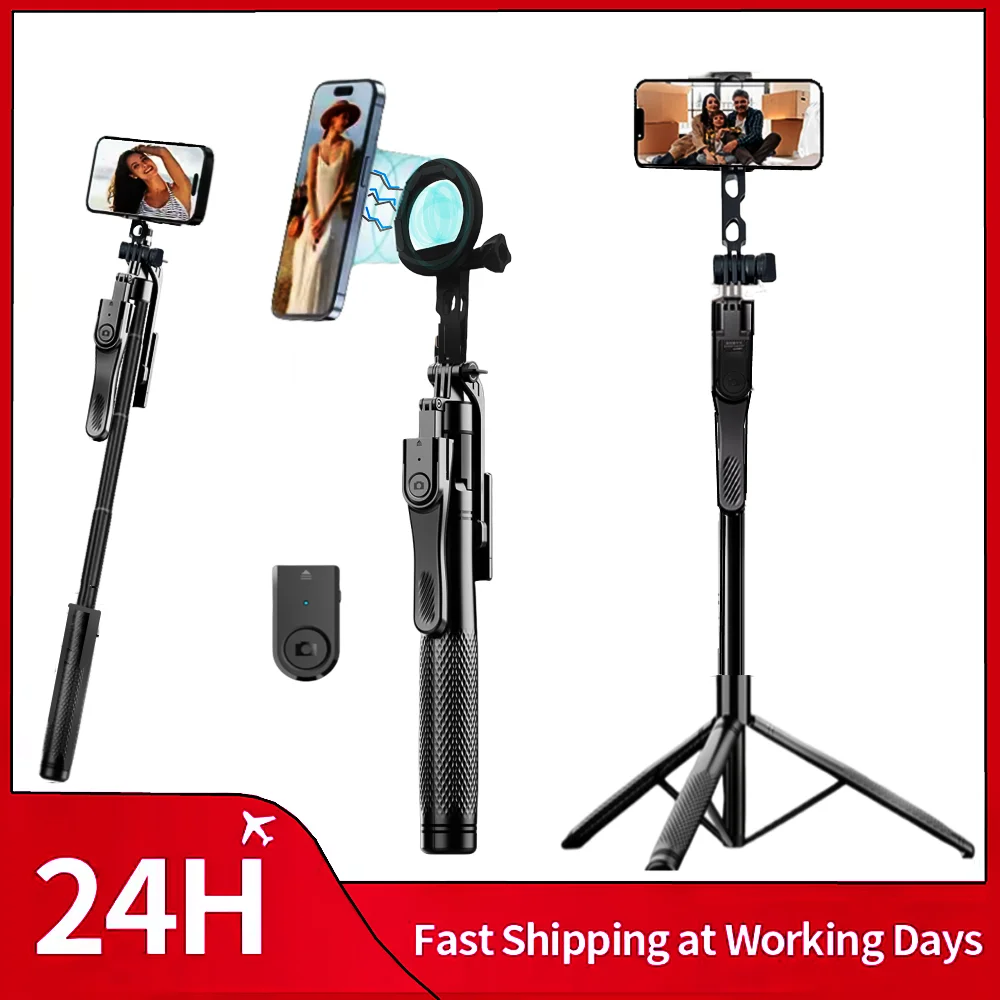 FANGTUOSI 2025 New 2.15M Wireless Selfie Tripod Foldable Stand For Action Cameras Smartphones Balance Steady Shooting Live