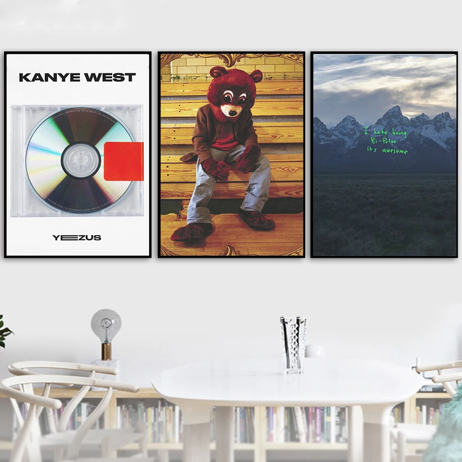 Kanye Wemar Music Character Album Style Art Home Wall Decoration Canvas Poster Aesthetics Modern Design Bedroom  Living Picture