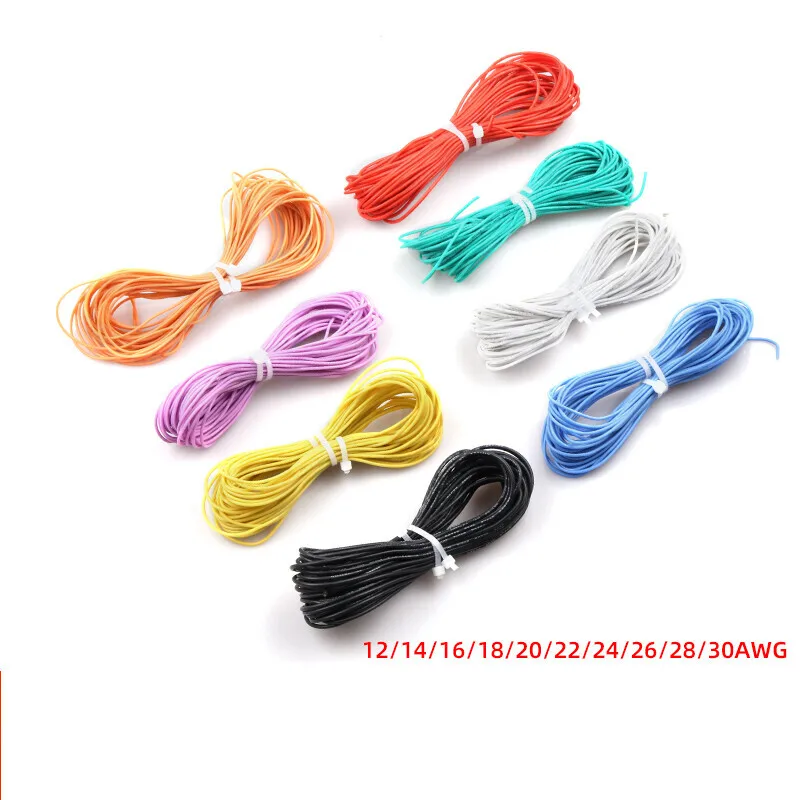 Extra Soft 20 22 24 26 28 30AWG Lithium Battery Aircraft Model New Energy High-Temperature Resistant Silicone Cable