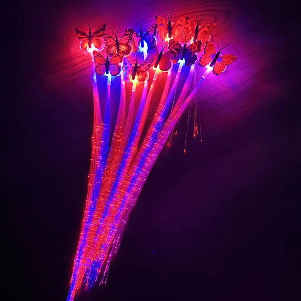 Small Colorful Butterflys Braid Stylish Fiber Hairpin Concert Props For Club Bar Dances